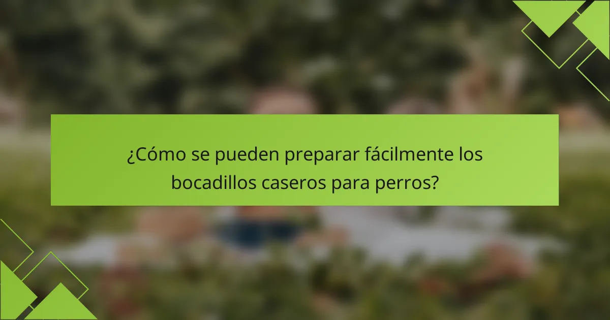 ¿Cómo se pueden preparar fácilmente los bocadillos caseros para perros?