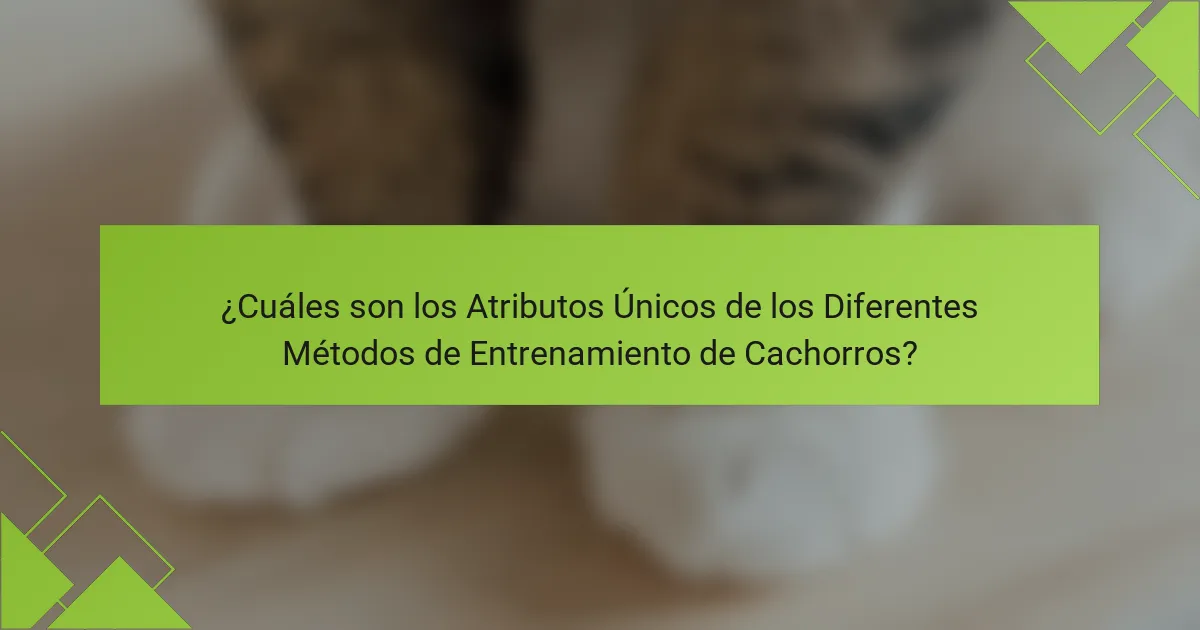¿Cuáles son los Atributos Únicos de los Diferentes Métodos de Entrenamiento de Cachorros?