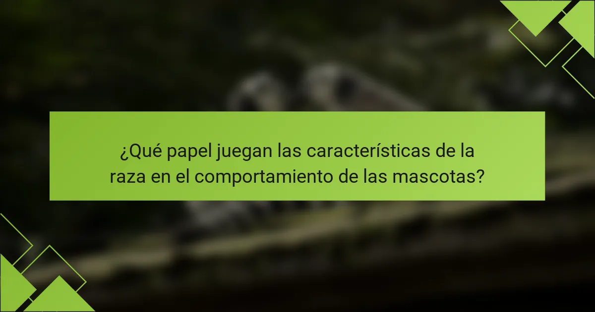 ¿Qué papel juegan las características de la raza en el comportamiento de las mascotas?